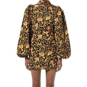 Rhode- NWT Paisley Patterned Long Balloon Sleeve Caroline Mini Dress